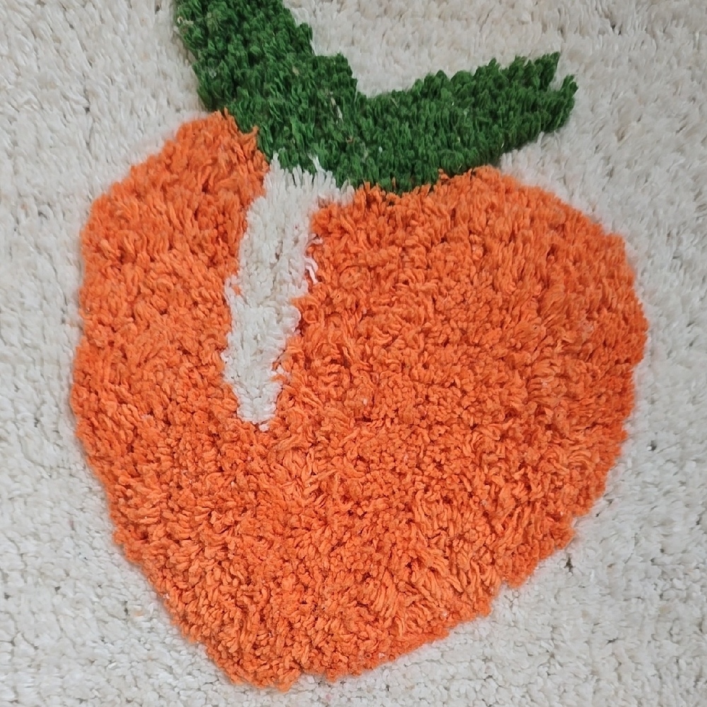 Orange and White Peach Pattern Rug - Picture 4 of 4